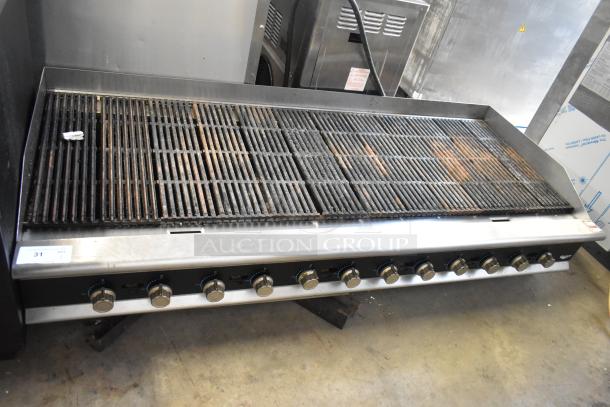 Vollrath CBGHD-72 stainless steel charbroiler grill, natural gas, 240,000 BTU, 8 knobs, used condition.