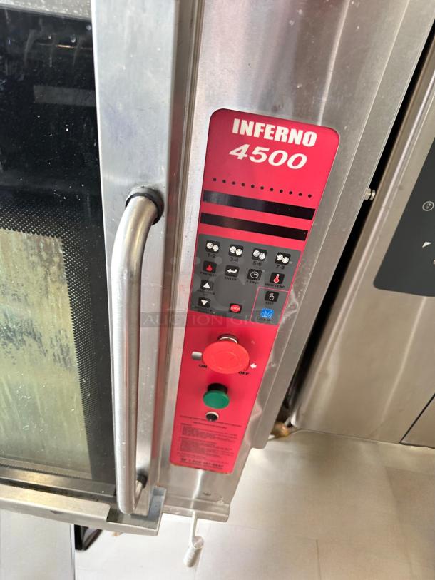 Hardt Inferno 4500 double stack gas rotisserie oven control panel, stainless steel, excellent condition.