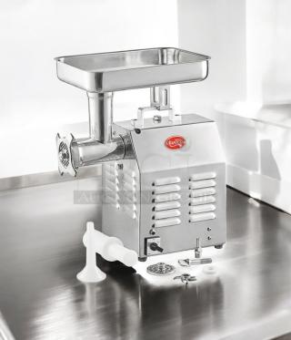 Avantco MG12 #12 commercial electric meat grinder, superb condition, 110V, fully tested, includes attachments, made in China.
