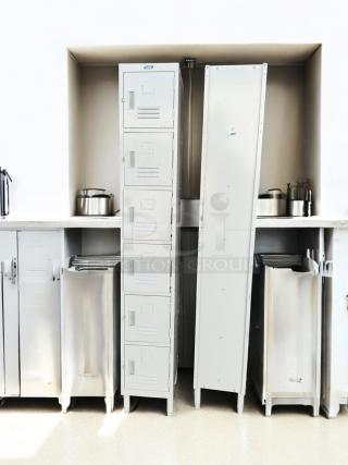 GSW 6-Tier Metal Storage Locker. Excellent condition, fully tested. Features durable metal construction and secure compartments.