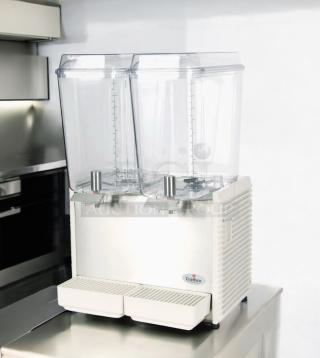 Crathco D25-3 double bowl refrigerated beverage dispenser, outstanding condition, fully tested, 115V, clear containers.