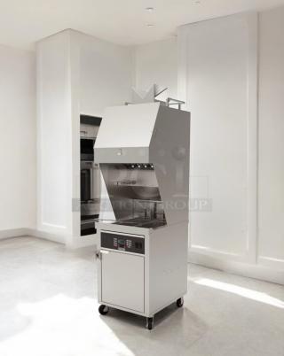 Giles WOG-MP-VH electric fryer, ventless hood, outstanding condition, 208V/3Ph, fully tested, floor model, Montgomery, AL.