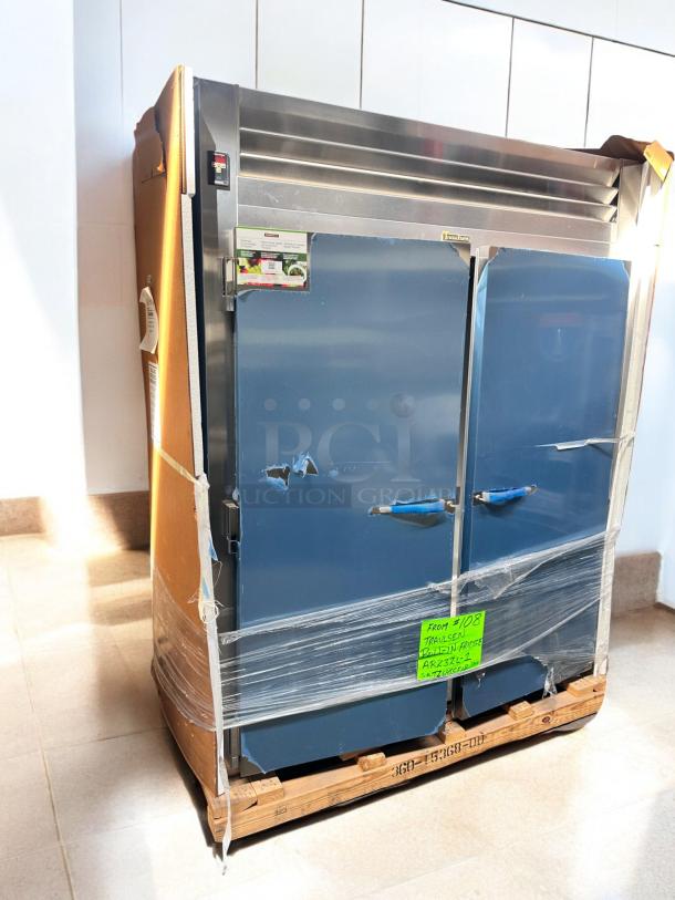 Brand new Traulsen AR23ZL-1 roll-in refrigerator, full-size, left hinge solid door, 115V. Factory sealed, ready to use.