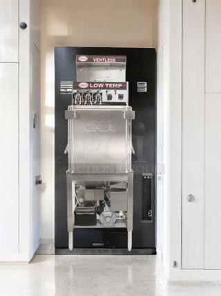 CMA Ventless Low Temp dishwasher, single rack, 115V, immaculate condition, stainless steel, tags showing model details.
