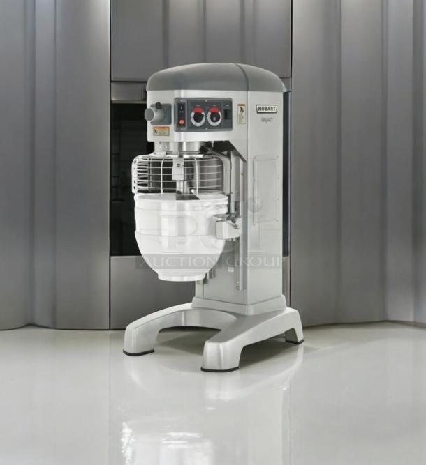 Hobart H600 60-quart planetary mixer in exceptional condition, floor model, 200-240V, fully tested and working.