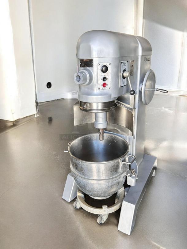 Hobart H800 80-Quart Planetary Mixer, floor model, silver, excellent condition, tested and working, 230V.