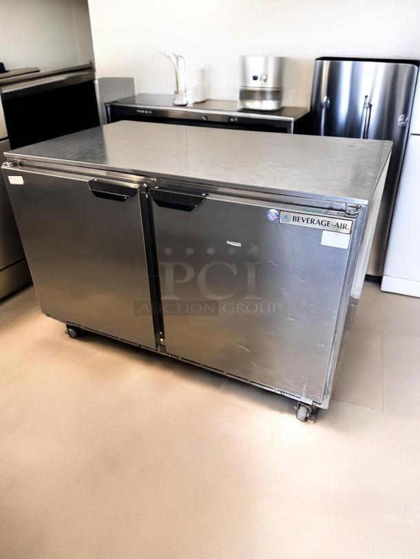 Beverage-Air UCR48A-23 undercounter refrigerator in top-tier condition, 48" wide, dual solid doors, 115V, fully tested.