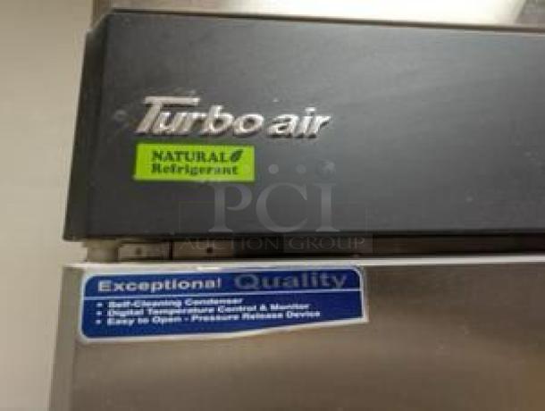 Turbo Air double door refrigerator, Energy Star certified; digital temperature control, natural refrigerant label, tested.