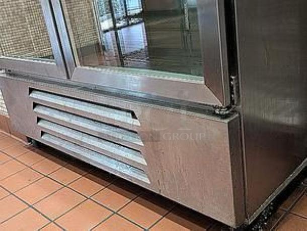 Beverage-Air HBR49-1-G glass door refrigerator, 2-section, stainless steel, excellent condition, fully tested, 115V.