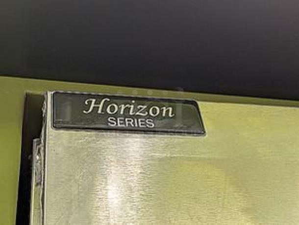 Beverage-Air HBR49-1-G Horizon Series glass door refrigerator, two-section, showing Horizon Series label, outstanding condition.