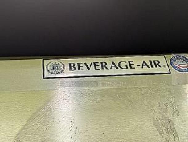 Beverage-Air HBR49-1-G label on a stainless steel surface, showing USA certification.