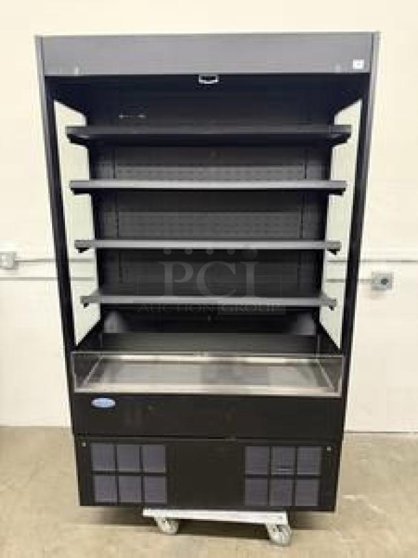Federal Industries RSSL478SC open-air refrigerated merchandiser, black, great condition, fully tested, 208-240V.