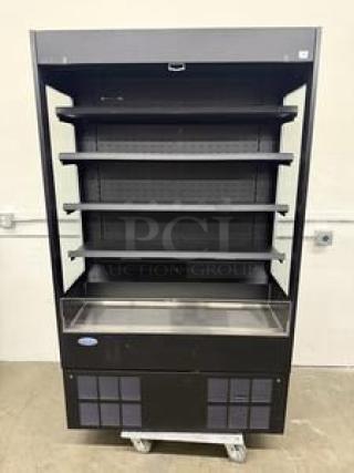 Federal Industries RSSL478SC open-air refrigerated merchandiser, black, great condition, fully tested, 208-240V.