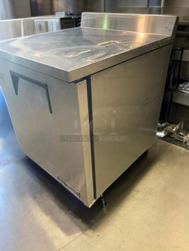 True TWT-27F-HC single door undercounter freezer in superb condition, stainless steel, fully tested, 115V, worktop model.