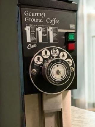 Wilbur Curtis GSG-3BLK Gourmet Coffee Grinder, superb condition, 120V, buttons and settings visible.
