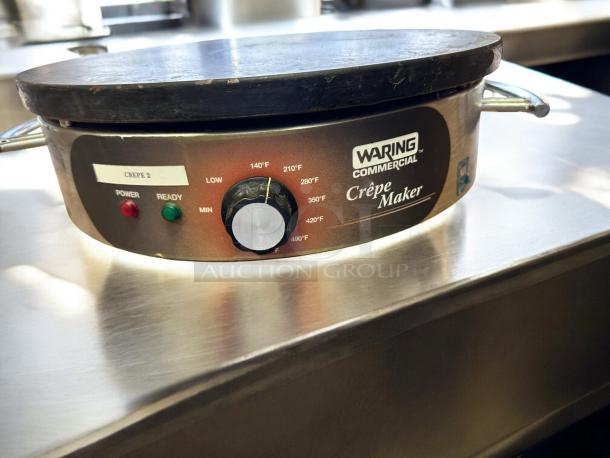 Waring Commercial WSC160 Electric Crêpe Maker, superb condition, 120V, tested and working. Features temp dial, power/ready lights.