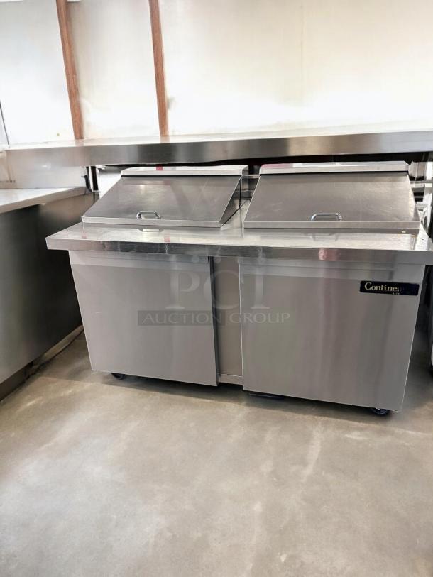 Continental Refrigerator SW60-24M sandwich/salad prep table, 60", stainless steel, superb condition, fully tested, 115V.