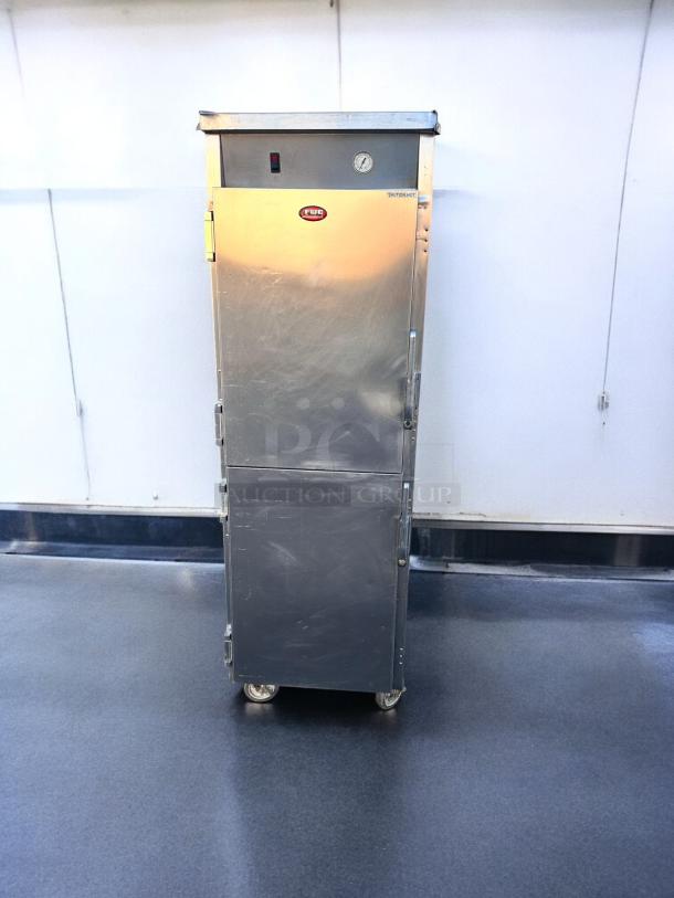 FWE TST-16-EPL heated holding cabinet in outstanding condition, 220V, fully tested, stainless steel, with visible FWE logo.