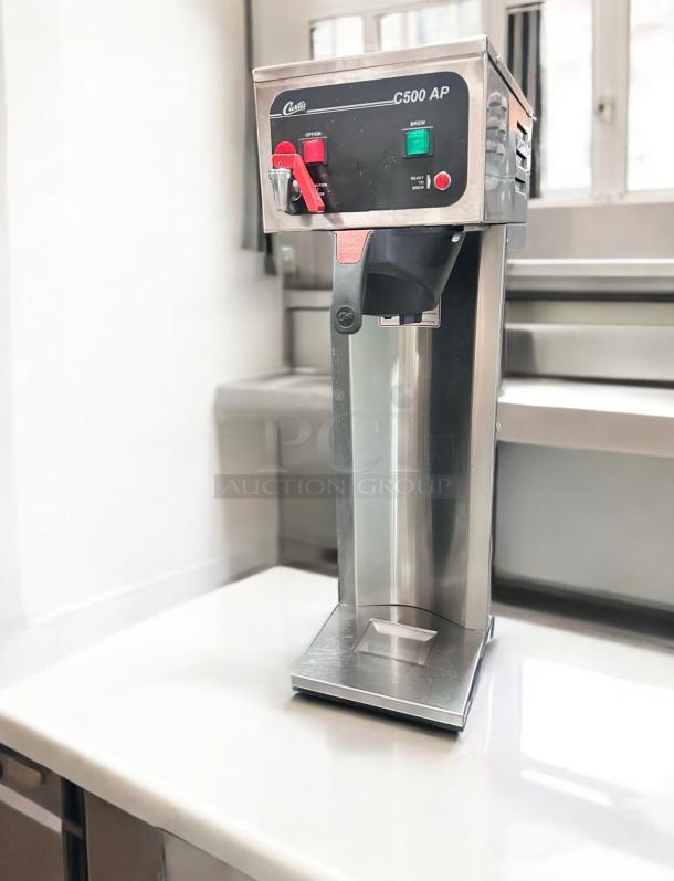 Wilbur Curtis C500 AP airpot coffee brewer, great condition, 115V, tested and working, stainless steel with control panel.