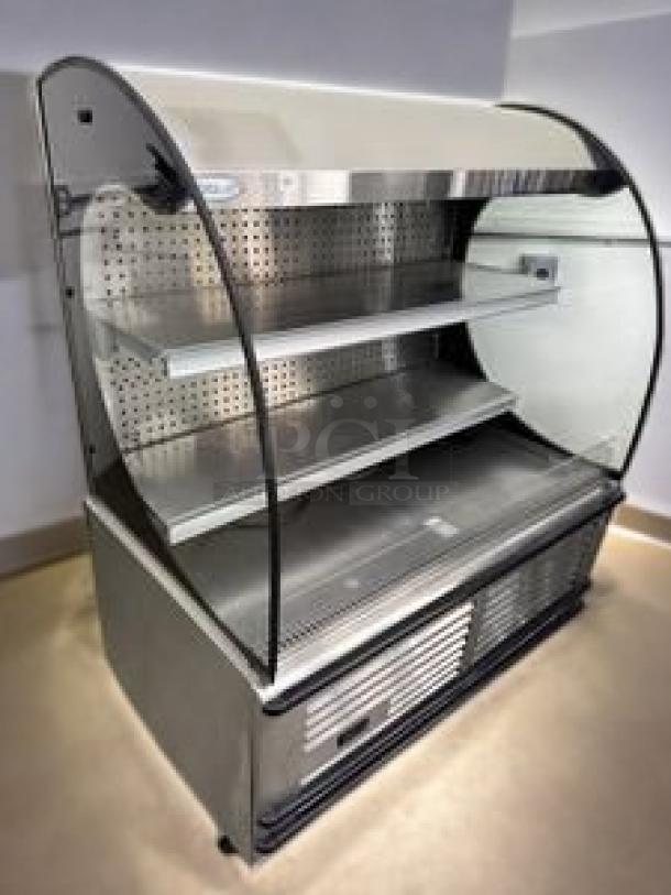 Kool-It KFM-36 refrigerated open air merchandiser, 36", stainless steel, excellent condition, shelves, 115V, fully tested.