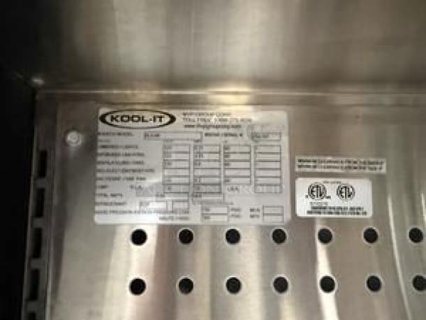 Kool-It KFM-36 refrigerated merchandiser label, showing model, specs, and certification marks in excellent condition.