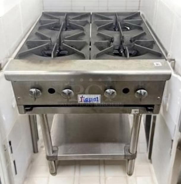 Immaculate Equal 4-burner gas hotplate on stainless steel stand. Natural gas. Fully tested, working condition.