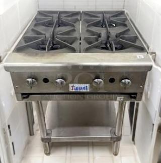 Immaculate Equal 4-burner gas hotplate on stainless steel stand. Natural gas. Fully tested, working condition.