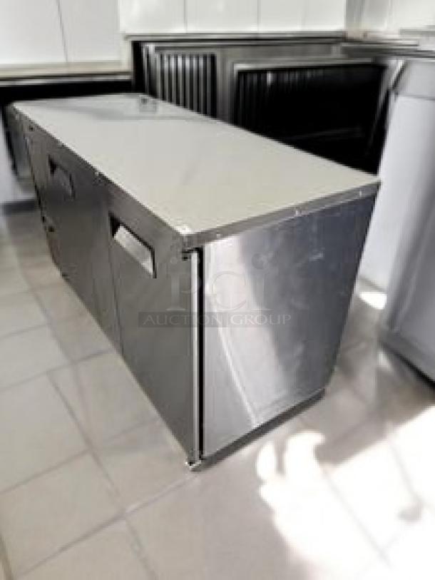 Atosa MBB69 Back Bar Cooler, 69" stainless steel, double glass doors, top-tier condition, 115V, fully tested and working.