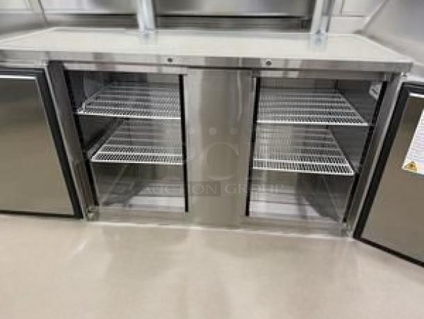 Atosa MBB69 69" back bar cooler, double glass doors, stainless steel, fully tested, excellent condition, 115V.