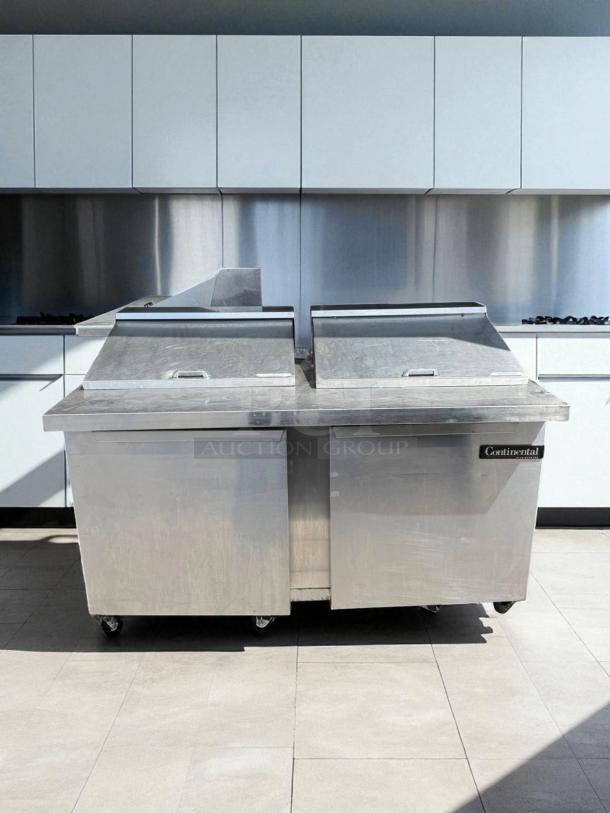 Continental SW60-16C sandwich/salad prep unit, 60", 17 cu ft, excellent condition, includes cutting board, tested working.