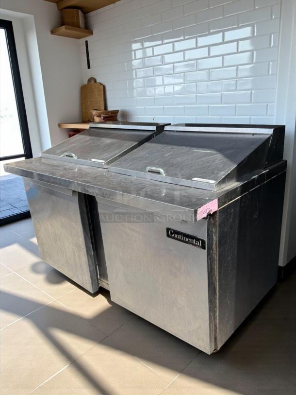 Continental SW60-16C sandwich prep unit, 60-inch, 17 cu ft, stainless steel, with cutting board, excellent condition.