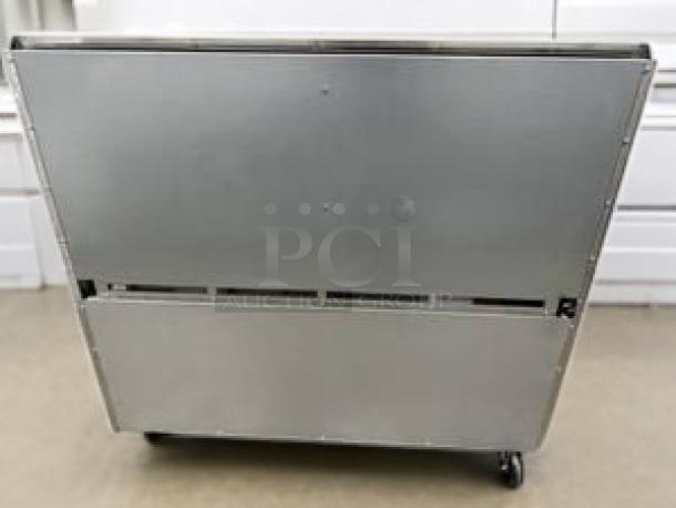 Atosa AGR-10B 60" gas range back view, features 10 burners, double ovens; fully tested, excellent condition.