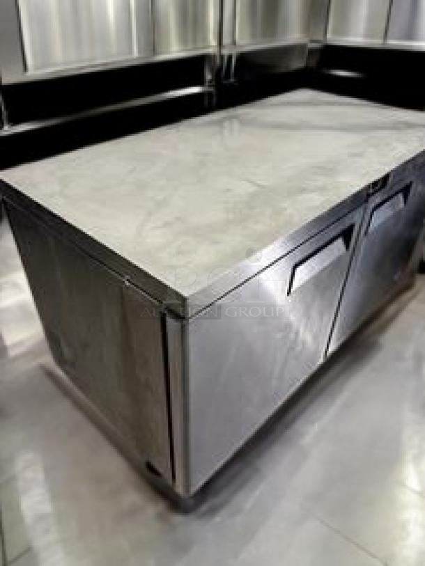 Atosa MGF8402GR 2-Door Undercounter Refrigerator, stainless steel, excellent condition, fully tested, 115V.
