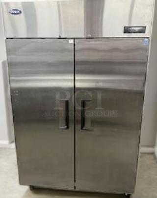 Atosa MBF8505GR double door reach-in refrigerator, stainless steel, outstanding condition, fully tested, 115V.