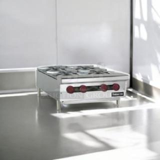 Therma-Tek TCHP24-4L gas hotplate with 4 burners, stainless steel, brand new, 24" countertop model, fully tested.