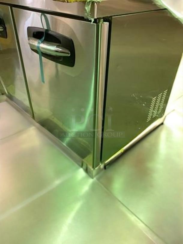 Brand new Migali UR48 undercounter refrigerator, dual solid doors, stainless steel, 115V, fully tested, excellent condition.