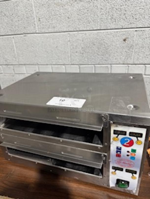 Meister Cook DMW-22-TDL heated food holding unit, stainless steel, dual chambers, convection, control panel visible.