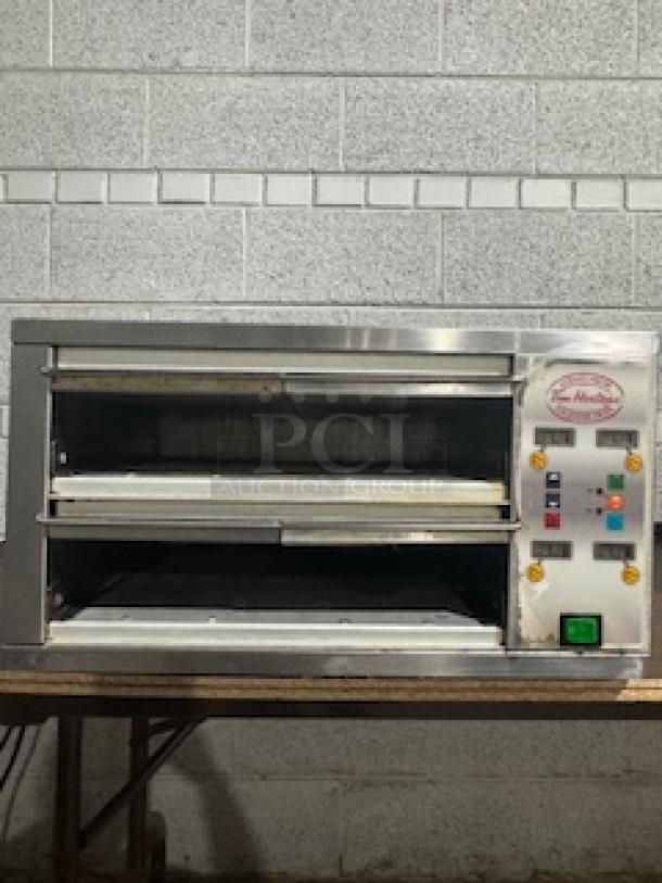 Merco MHC-22-TDL Modular Holding Cabinet, stainless steel, dual shelves, control panel with buttons, used condition.