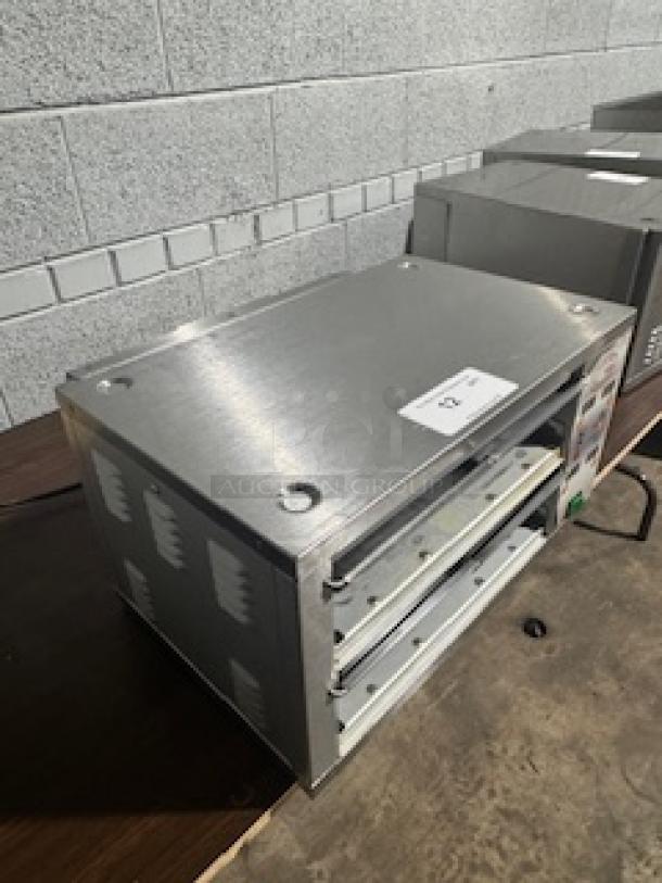 MERCO MHC-22-TDL modular holding cabinet, stainless steel, dual drawers, good condition, visible model label.