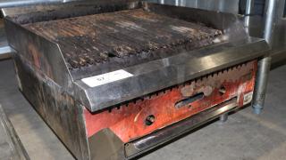 Avantco Chef Series 24" Gas Charbroiler, 60,000 BTU, used condition, visible wear, stainless steel, model CAG-24-RC.