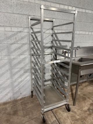 Regency 20 Pan End Load Stainless Steel Bun/Sheet Pan Rack, unassembled, model 600pr20316k, used condition.