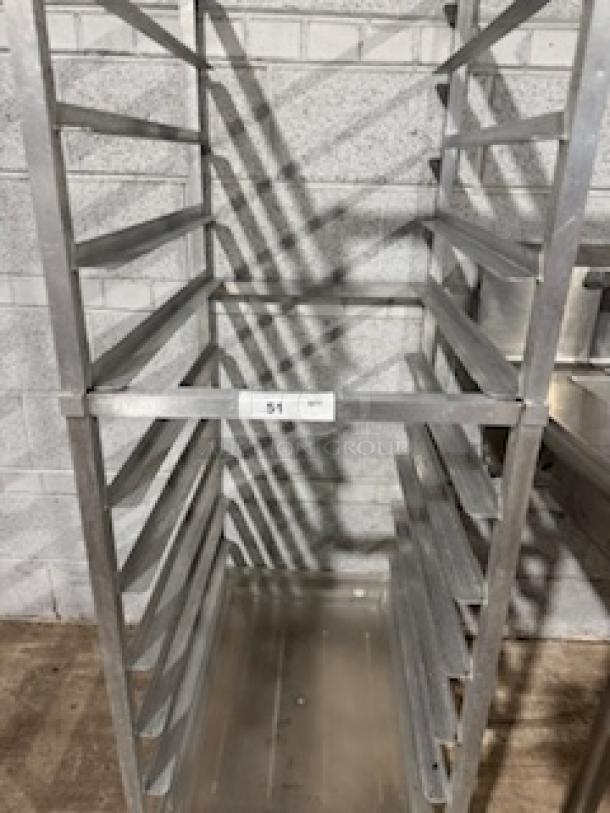 Regency 20 Pan End Load Stainless Steel Bun/Sheet Pan Rack, model 600pr20316k, unassembled, sturdy construction.