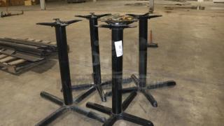 FLAT Tech KX22 self-stabilizing black table base, model CT2007, 22" x 22", in good condition, visible lot tag.
