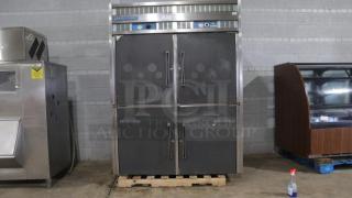 VICTORY HS-2D2-HD Ultra Spec™ two-section pass-thru heated cabinet, powered by V-Core™, 220V, stainless steel, used condition.