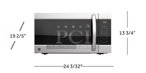 Brand new GE® GCSH22U1WSS countertop microwave, 2.2 cu ft, scratch and dent, 24 3/32"W x 13 3/4"H x 19 2/5"D, digital display.