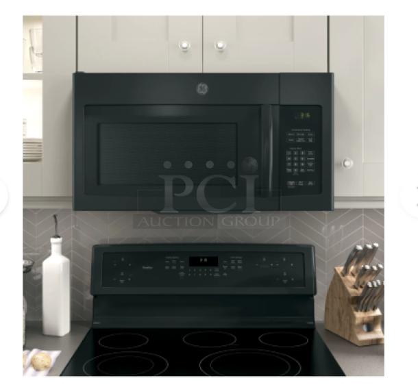 BRAND NEW GE 1.6 Cu. Ft. Over-the-Range Microwave, Model JNM3163DJBB, with Recirculating Venting. Minor scratches/dents.