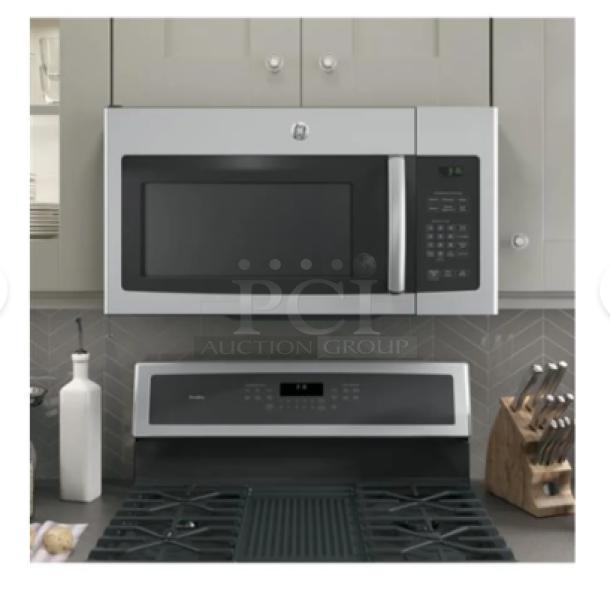 BRAND NEW GE 1.6 Cu. Ft. Over-the-Range Microwave Oven, model JNM3163DJWW, with recirculating venting; minor scratches.