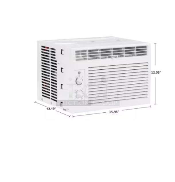BRAND NEW GE 5,000 BTU window air conditioner, model AWFS05BWL, with mechanical controls. Dimensions: 15.98"x13.19"x12.05". Scratch and dent condition.