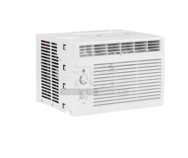 BRAND NEW scratch and dent GE 5,000 BTU window air conditioner, model AWFS05BWL. Features mechanical controls.