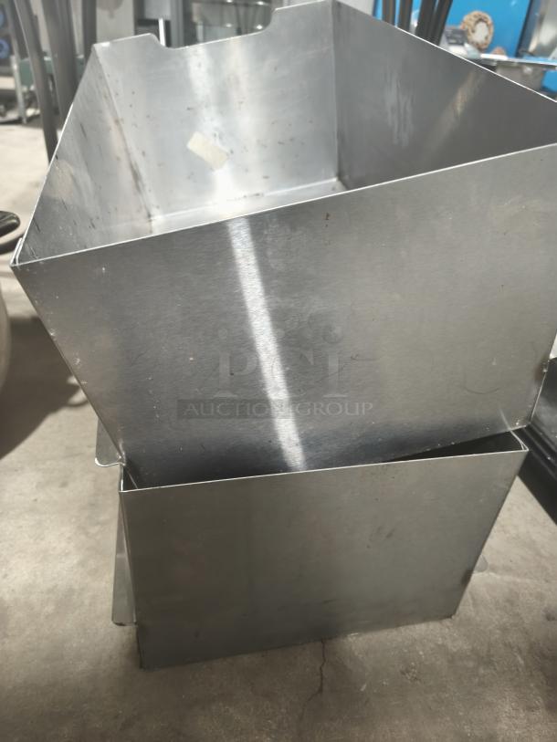 Stainless steel commercial bus tub, sturdy construction, minimal wear. No visible branding or model details.